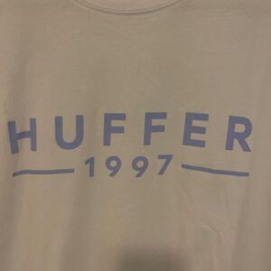 Huffer Men's White and Cream T-shirt